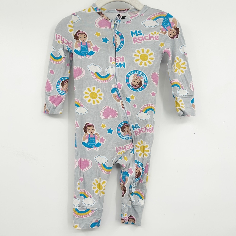 Ms.‎ Rachel Kids Rainbow Sun Print Bamboo Viscose Footless Sleeper Size 3-6M